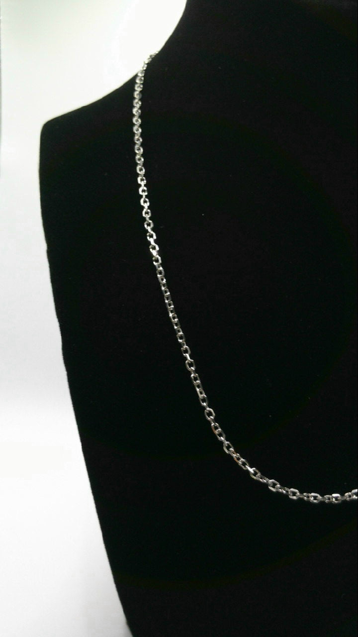 14k white gold open link chain