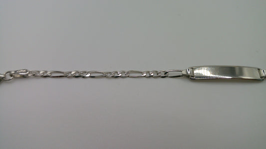 14k white gold baby bracelet | ID bracelet | Figaro link bracelet