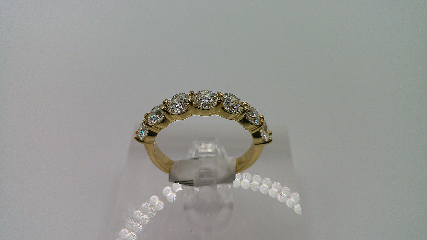 14k gold diamond ring | yellow gold | 1.43 ct | 7 diamonds | size 6