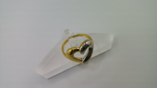 14k two-toned gold ring | size 8.5 | heart design
