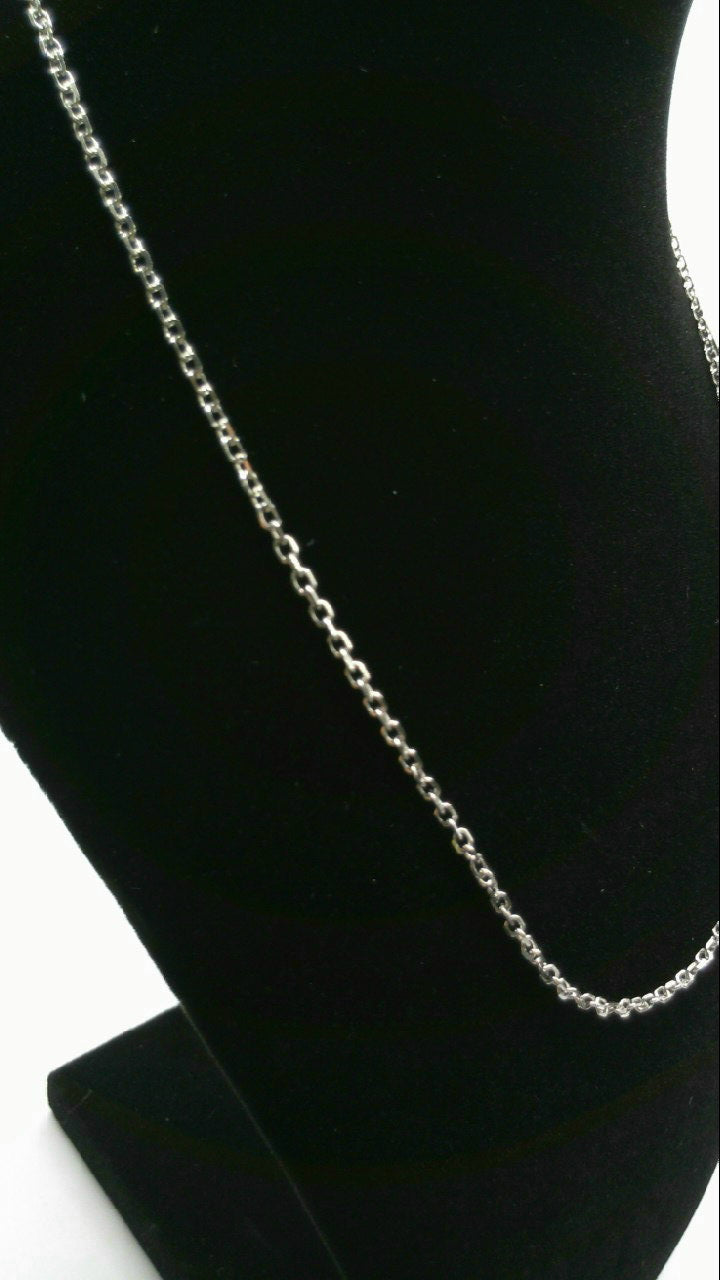 14k white gold open link chain