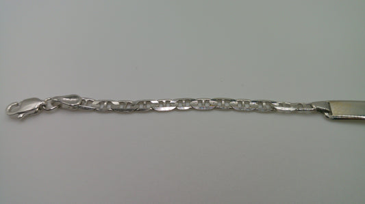 14k white gold baby bracelet | ID bracelet | Anchor link bracelet