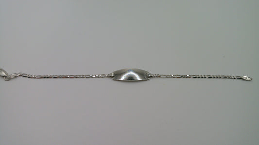 14k white gold baby bracelet | ID bracelet | Figaro link bracelet