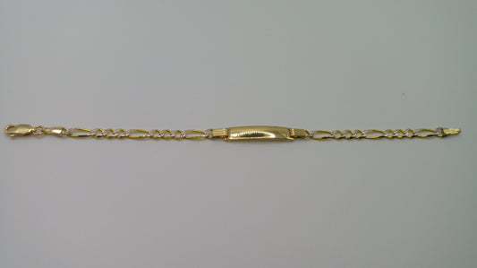 14k gold baby bracelet | ID bracelet | Figaro Pave Link Bracelet