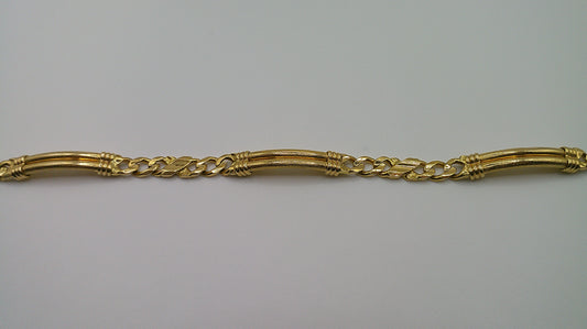 14k gold bangle look polished link bracelet | 7.5 inches