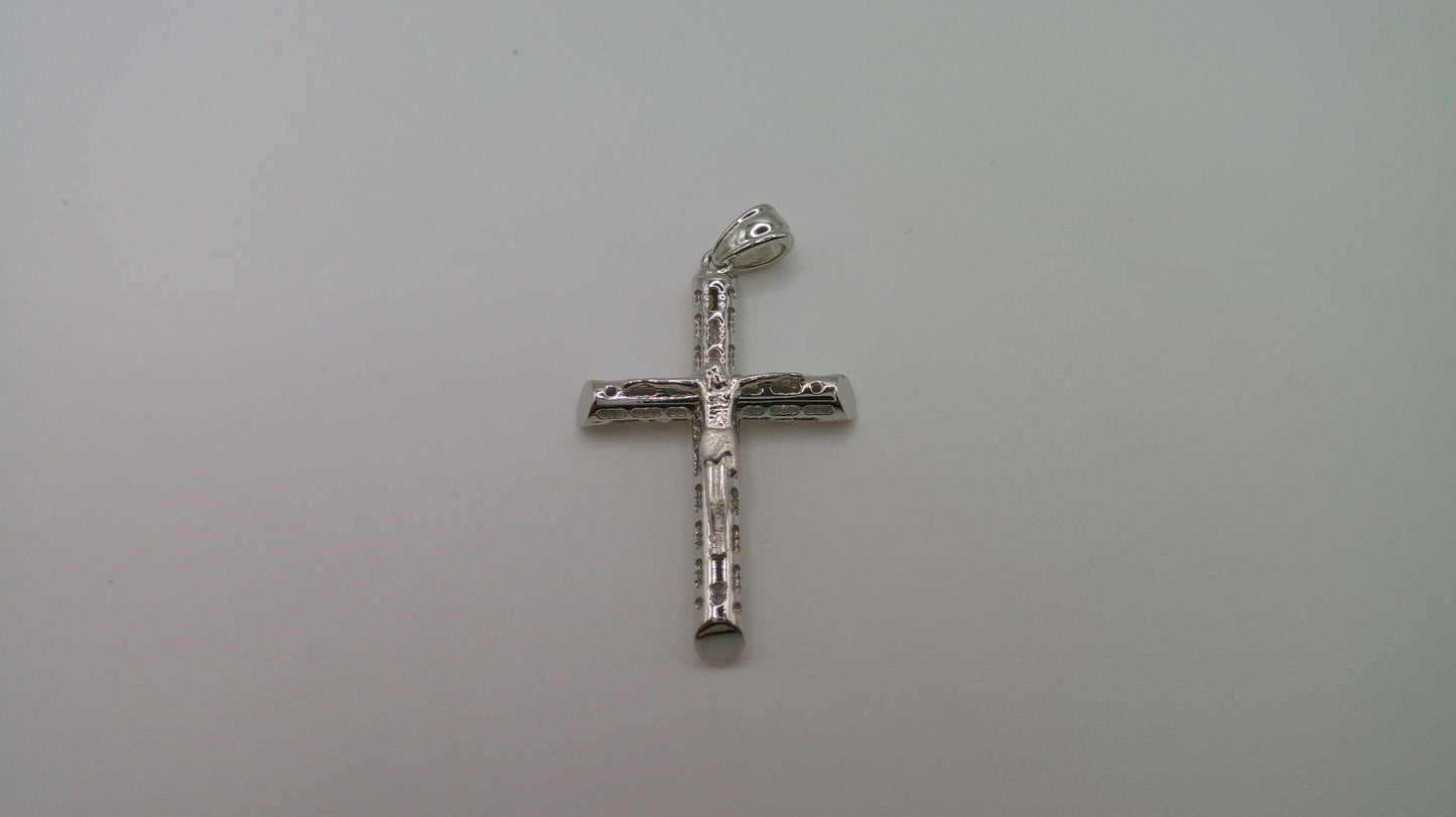 14k white gold cross pendant | crucifix | 2.1g