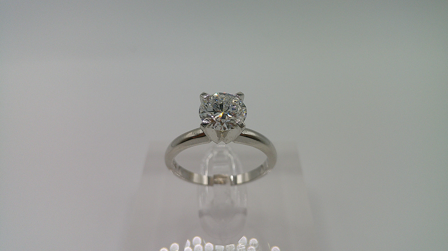 14k white gold Diamond engagement ring | Solitaire | 1.12 carat | Round Brilliant | 5.75 ring size