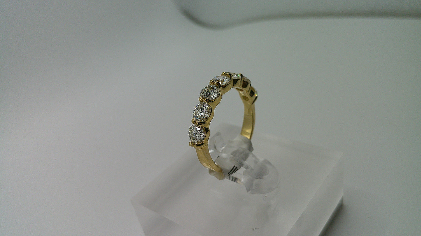 14k gold diamond ring | yellow gold | 1.43 ct | 7 diamonds | size 6