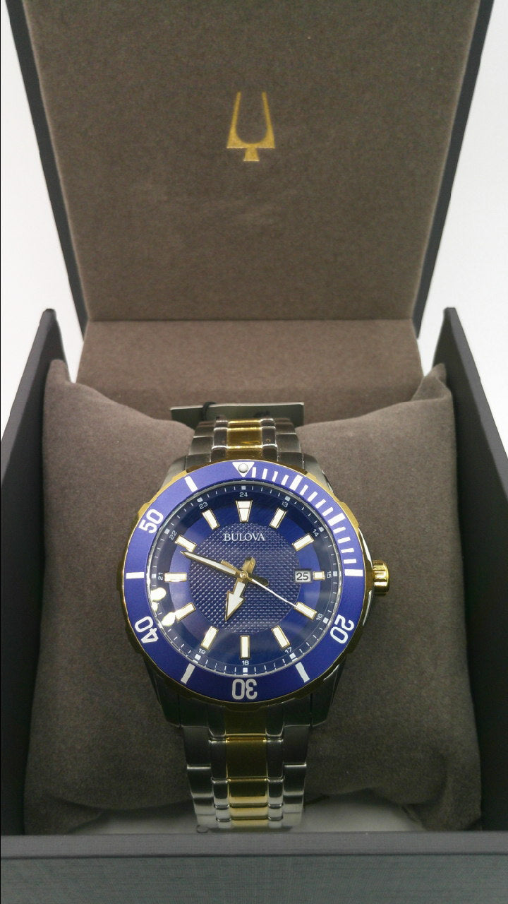 Bulova Watch | Blue face | Two-toned Stainless steel band