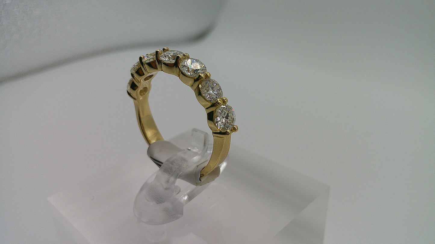 14k gold diamond ring | yellow gold | 1.43 ct | 7 diamonds | size 6