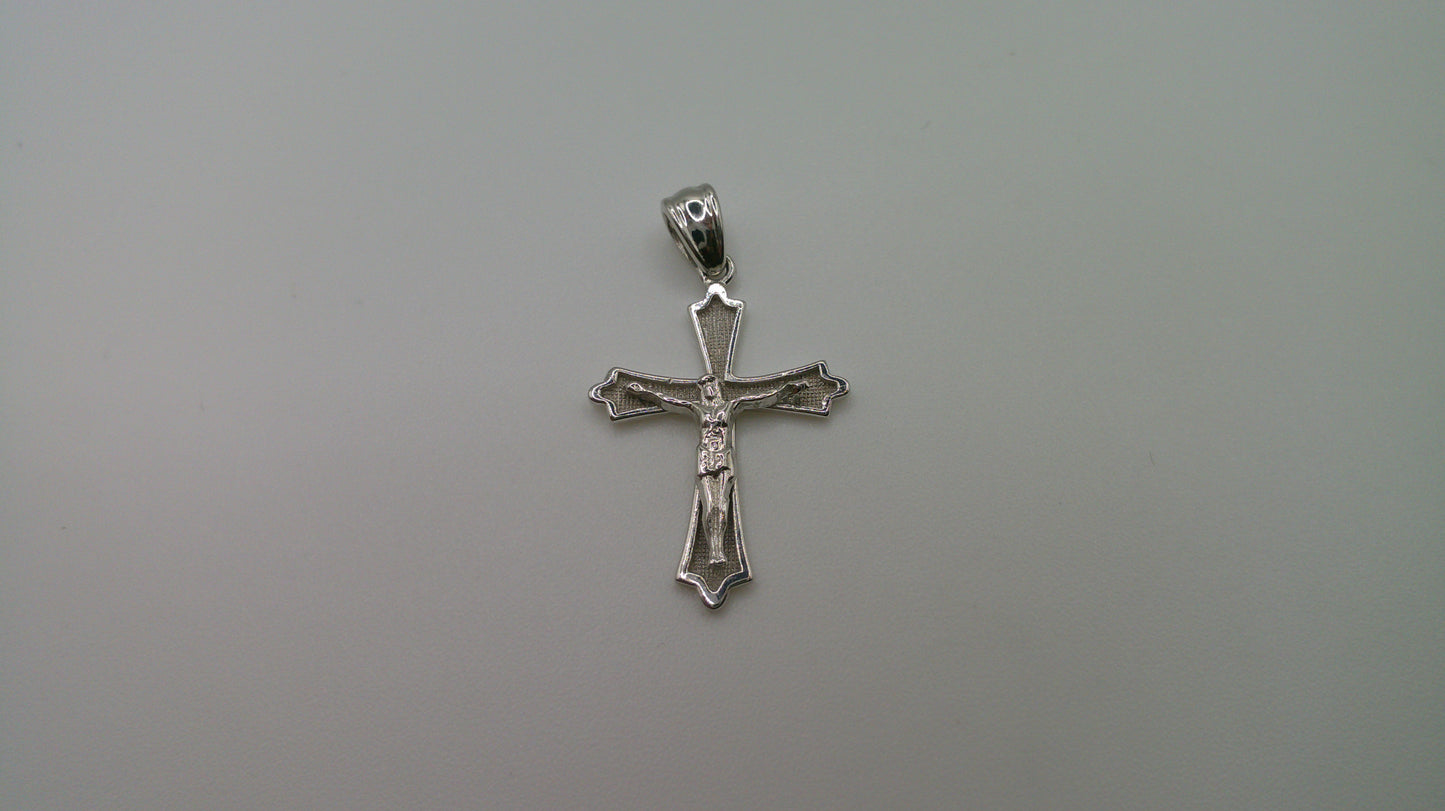 14k white gold cross pendant | crucifix | 1.2g