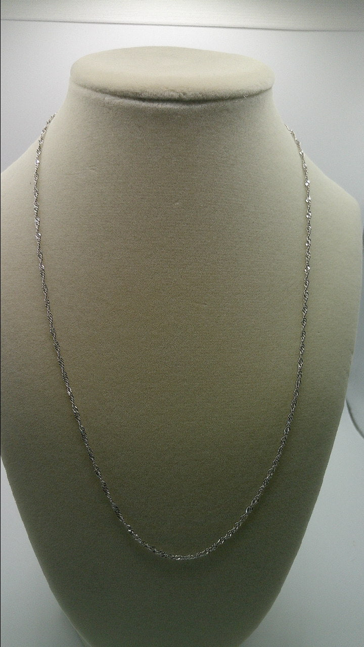 14k white gold chain | thin Singapore chain | 20 inches