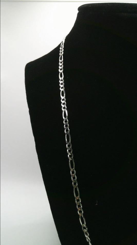 14k white gold Figaro link chain | 22 inches