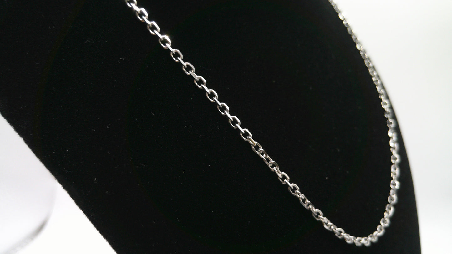14k white gold open link chain