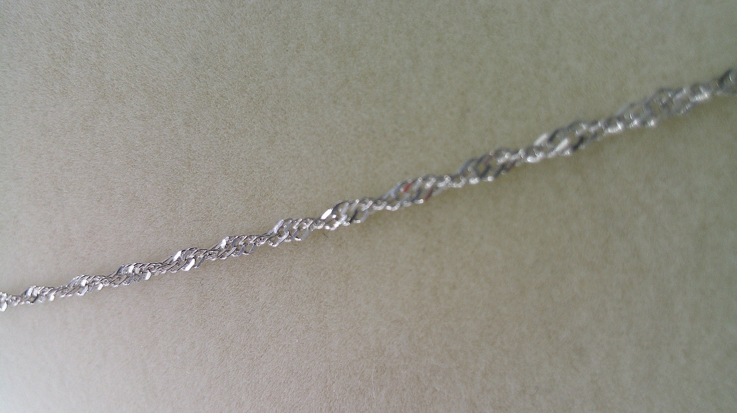 14k white gold chain | thin Singapore chain | 20 inches