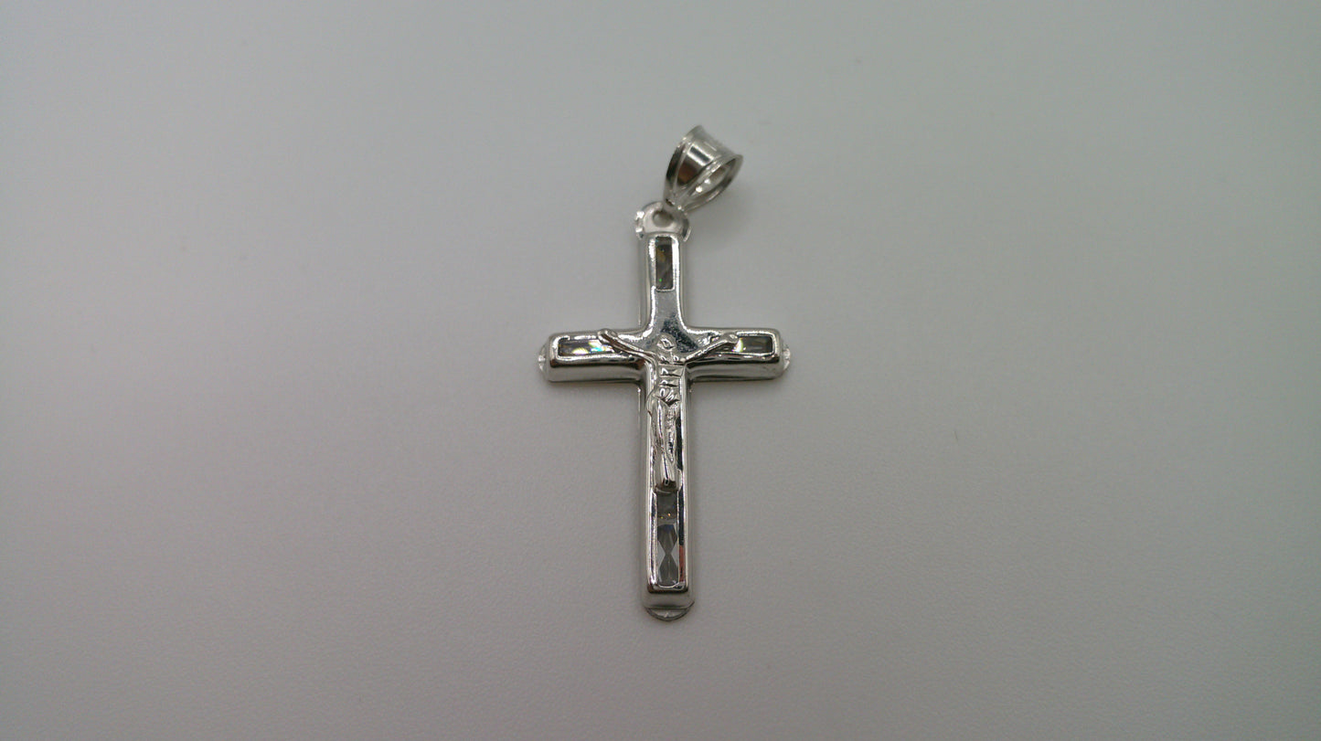 14k white gold cross pendant | crucifix | 1.5g