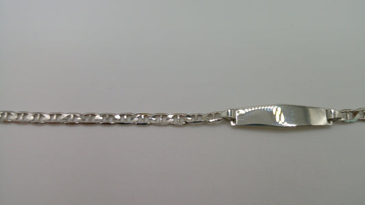 14k white gold baby bracelet | ID bracelet | Anchor link bracelet