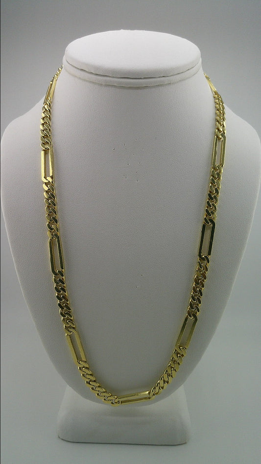 18k Italian gold link chain | Cuban link with paperclip style | 22.75 inches