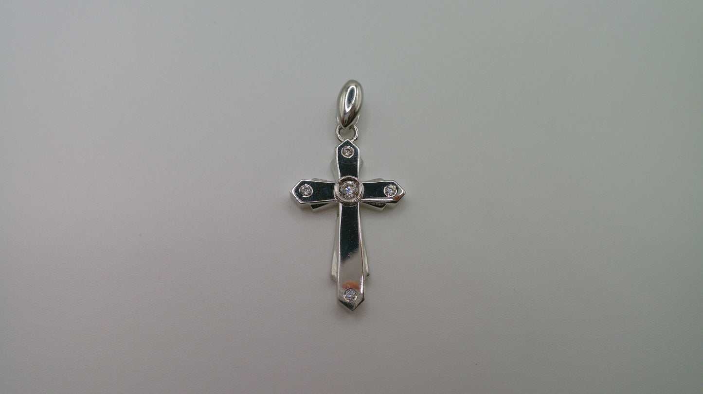 14k white gold cross pendant | crucifix | 2.7g