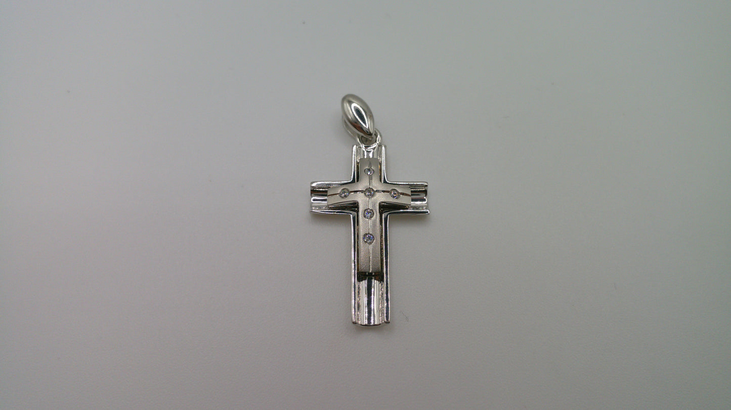 14k white gold cross pendant | crucifix | 3.5g