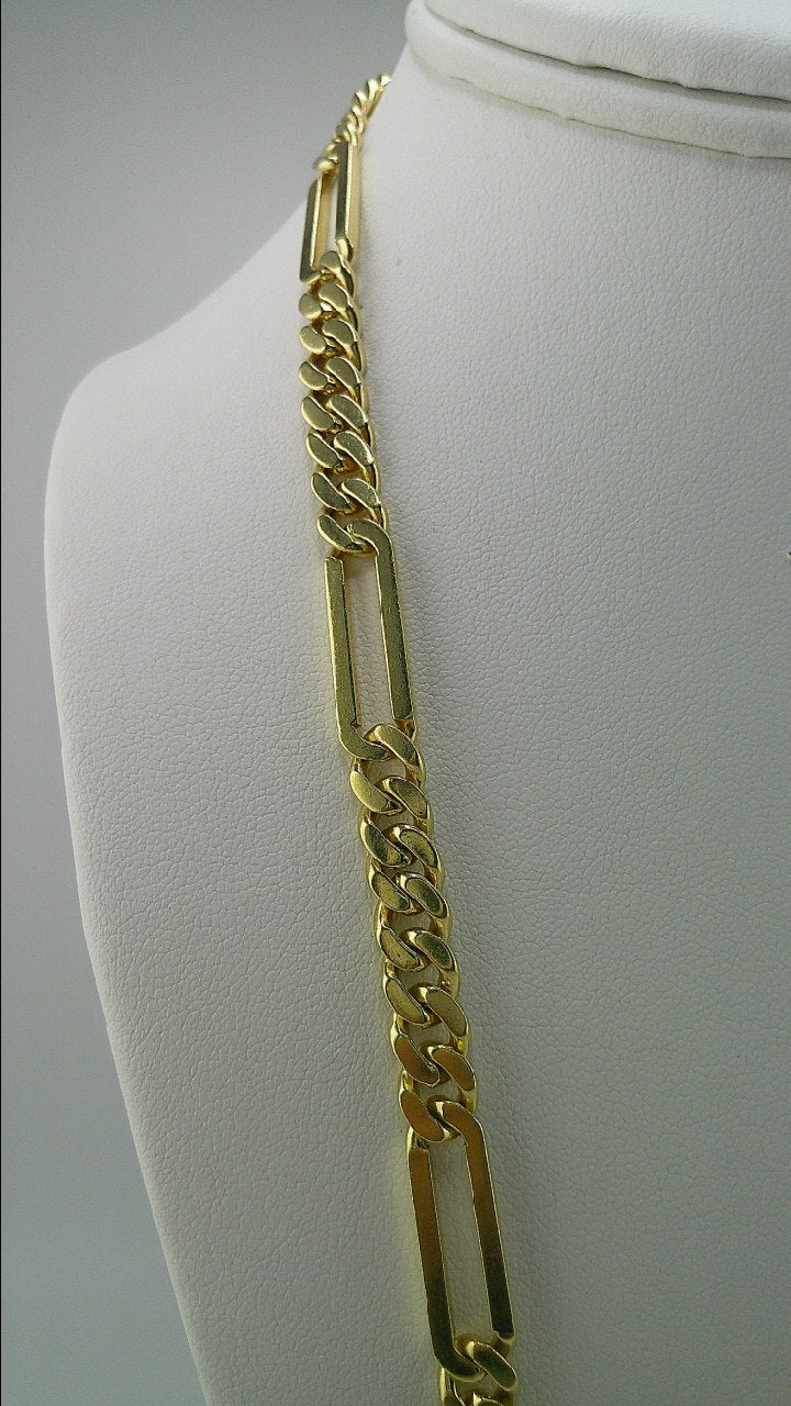 18k Italian gold link chain | Cuban link with paperclip style | 22.75 inches