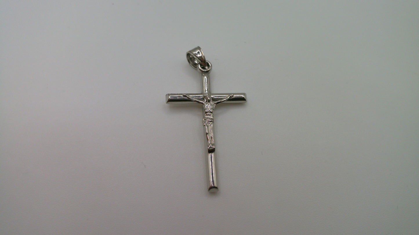 14k white gold cross pendant | crucifix | 1.0g