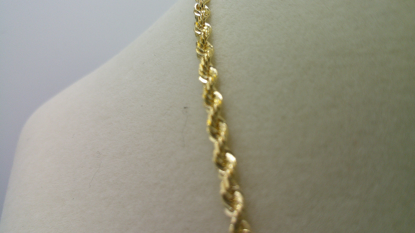 14k gold rope chain with Saint Anthony pendant | 19 inches