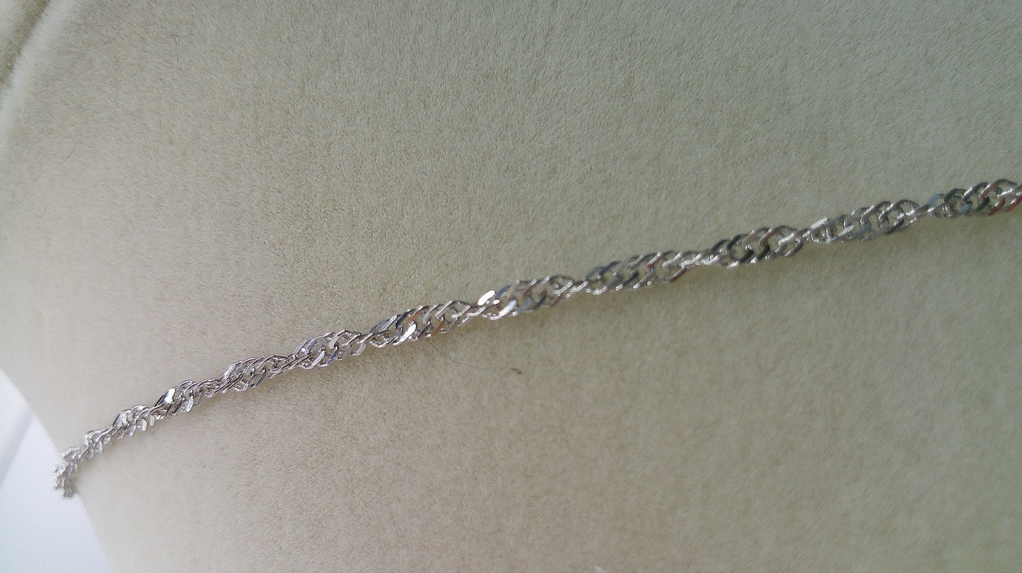 14k white gold chain | thin Singapore chain | 20 inches