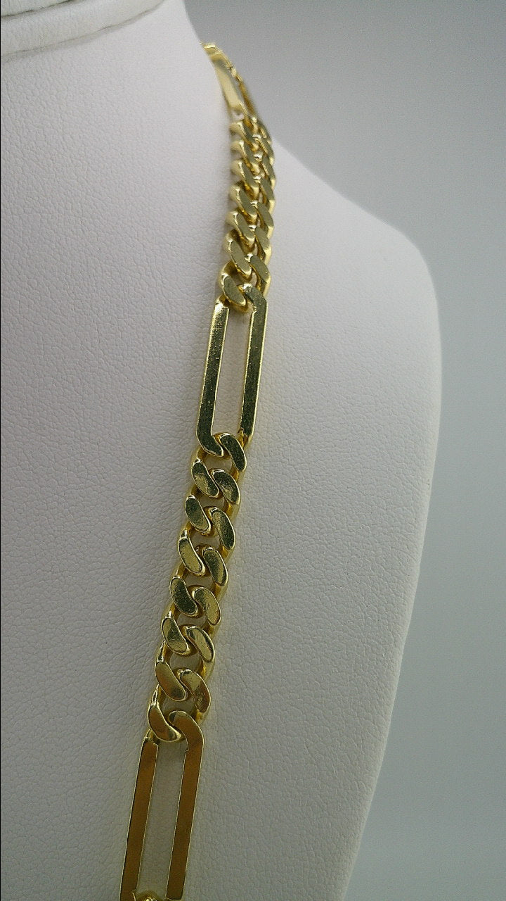 18k Italian gold link chain | Cuban link with paperclip style | 22.75 inches