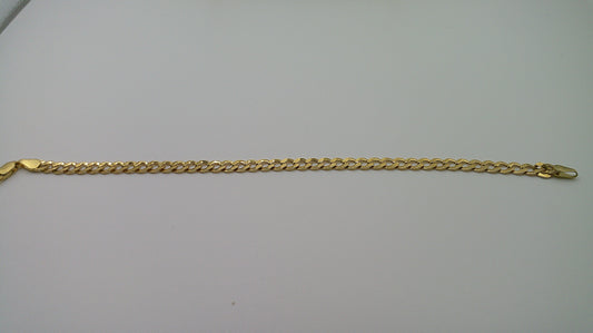 14k gold flat Cuban link bracelet | 8 inches