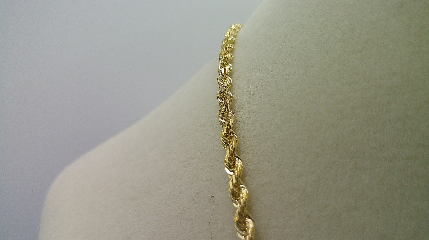 14k gold rope chain with Saint Anthony pendant | 19 inches