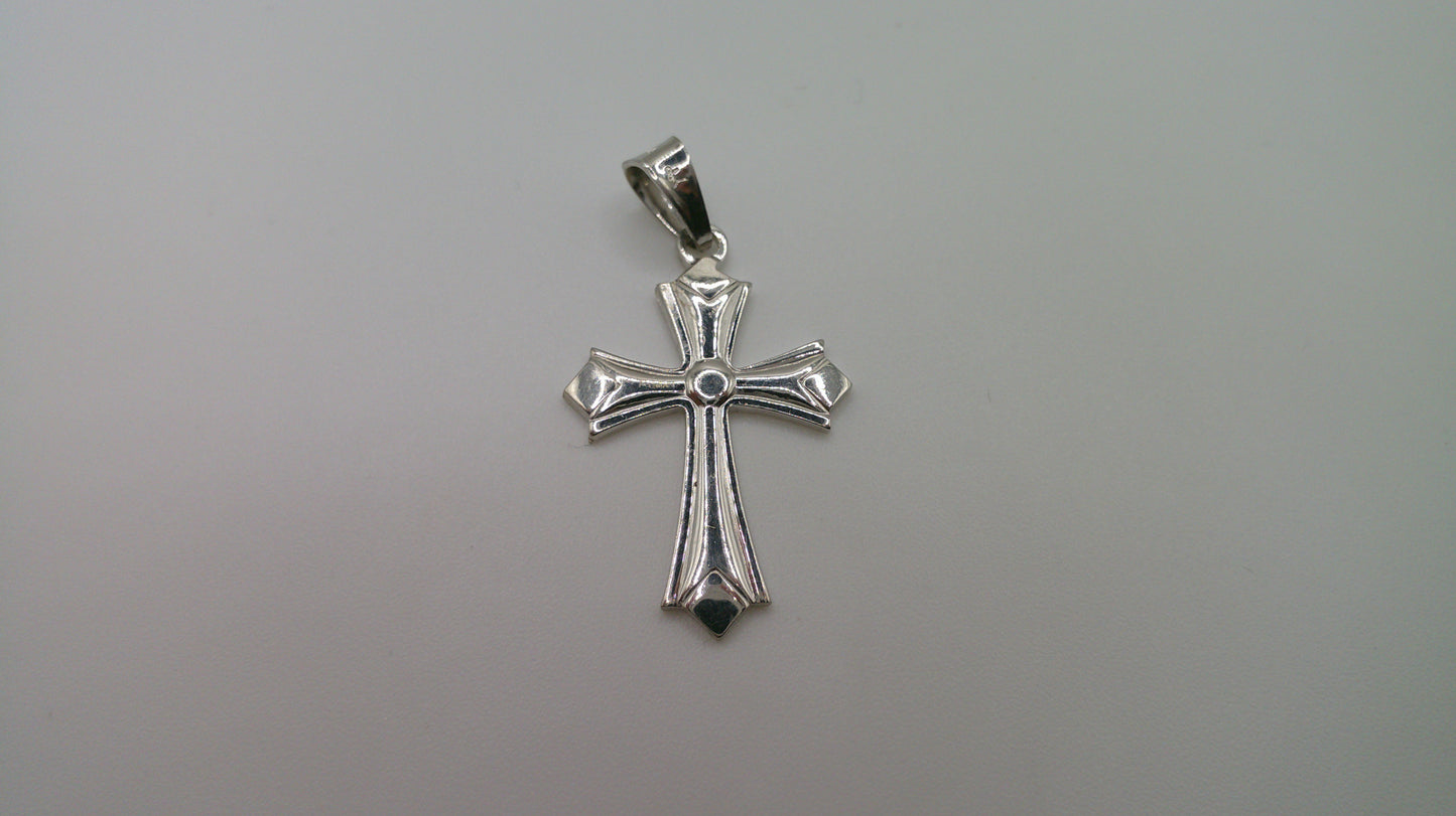 14k white gold cross pendant | crucifix | 2.6g