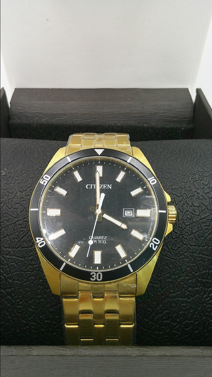 Citizen Watch | Yellow toned stainless steel | black face | Quartz WR 100