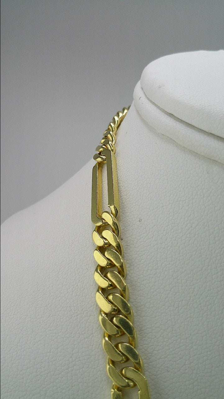 18k Italian gold link chain | Cuban link with paperclip style | 22.75 inches