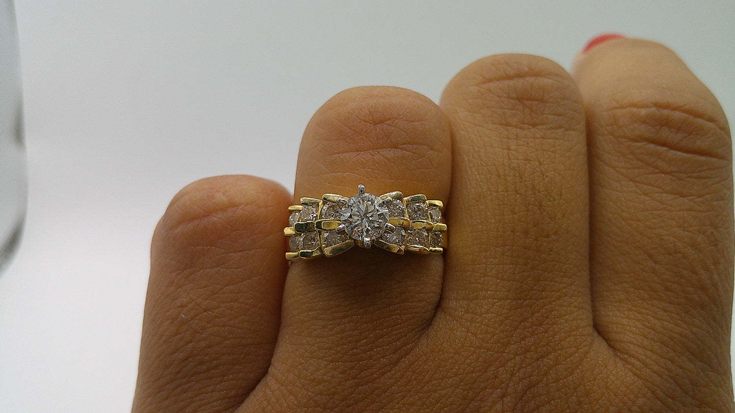14k yellow gold Diamond engagement ring | 1.0 carat | size 7