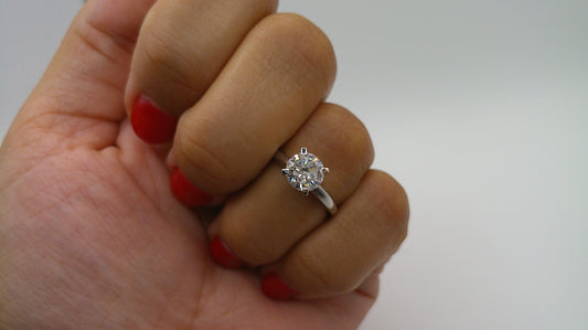 14k white gold Diamond engagement ring | Solitaire | 1.12 carat | Round Brilliant | 5.75 ring size