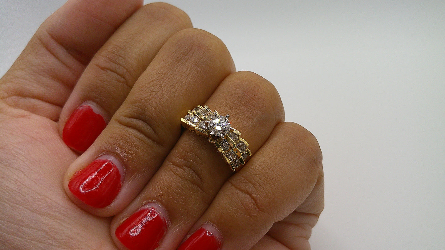 14k yellow gold Diamond engagement ring | 1.0 carat | size 7