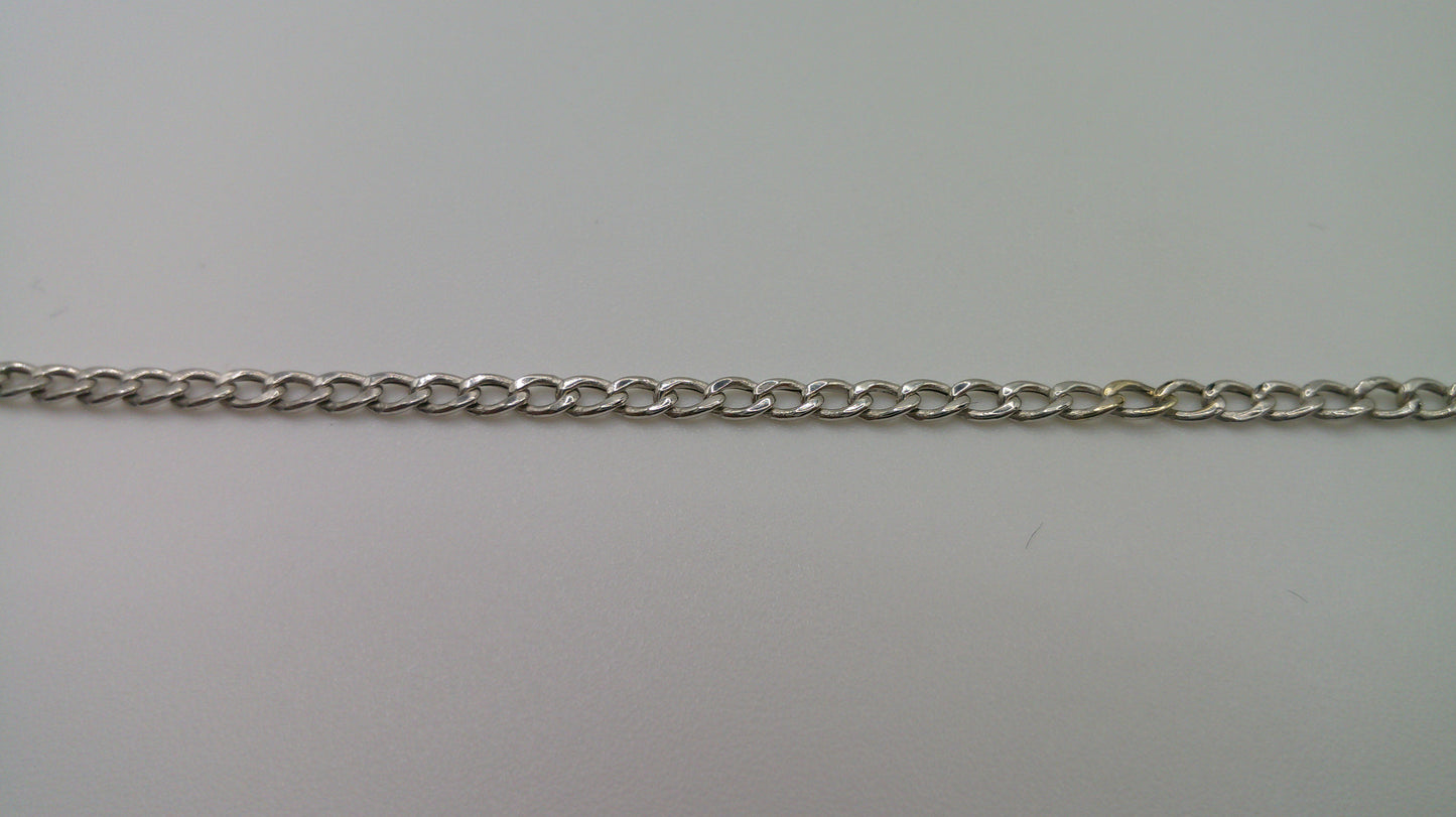 14k white gold baby bracelet | Flat curb link bracelet