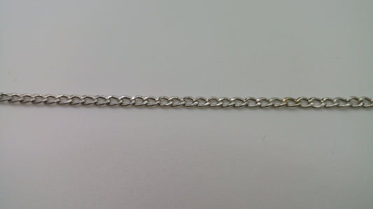 14k white gold baby bracelet | Flat curb link bracelet