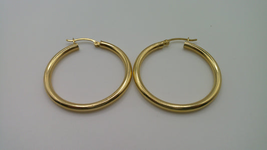 14k yellow gold | classic hoop | 1.5mm | 1.25 inch wide