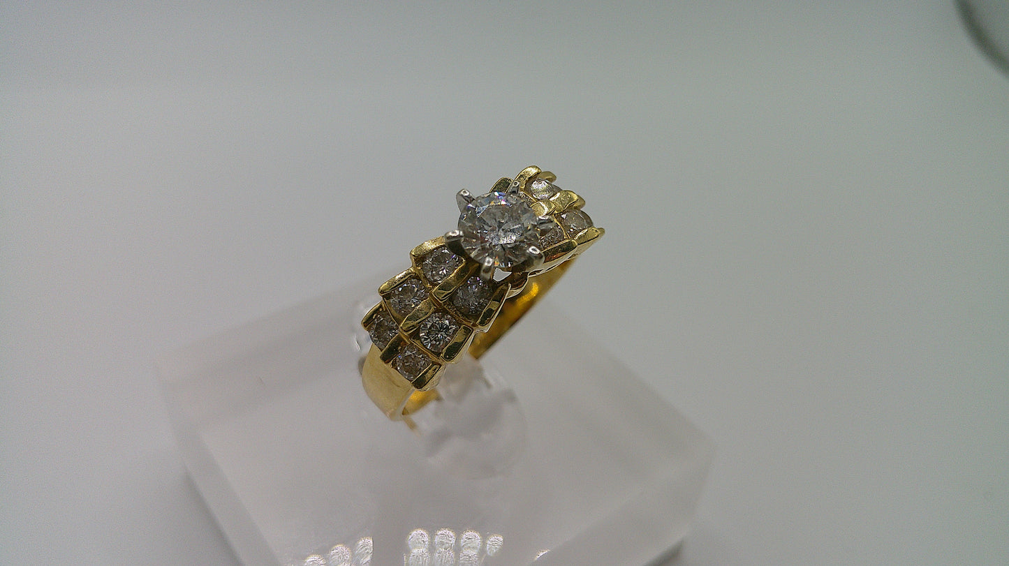 14k yellow gold Diamond engagement ring | 1.0 carat | size 7