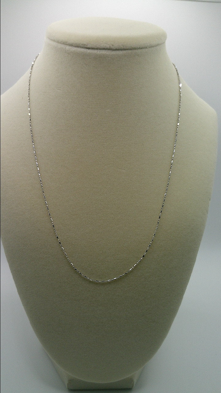 14k white gold chain | thin bead chain | 18 inches