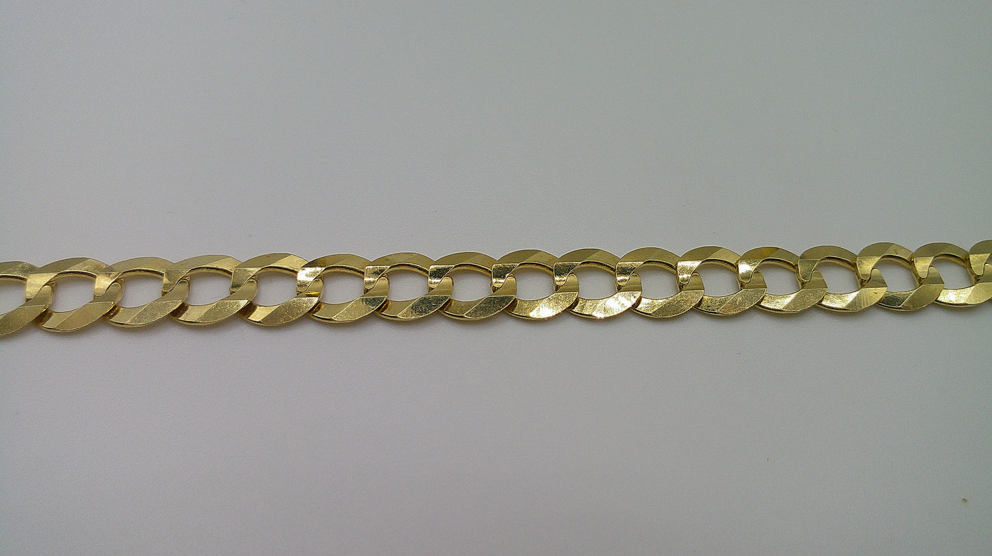 14k yellow gold flat Cuban link bracelet | 8.5 inches