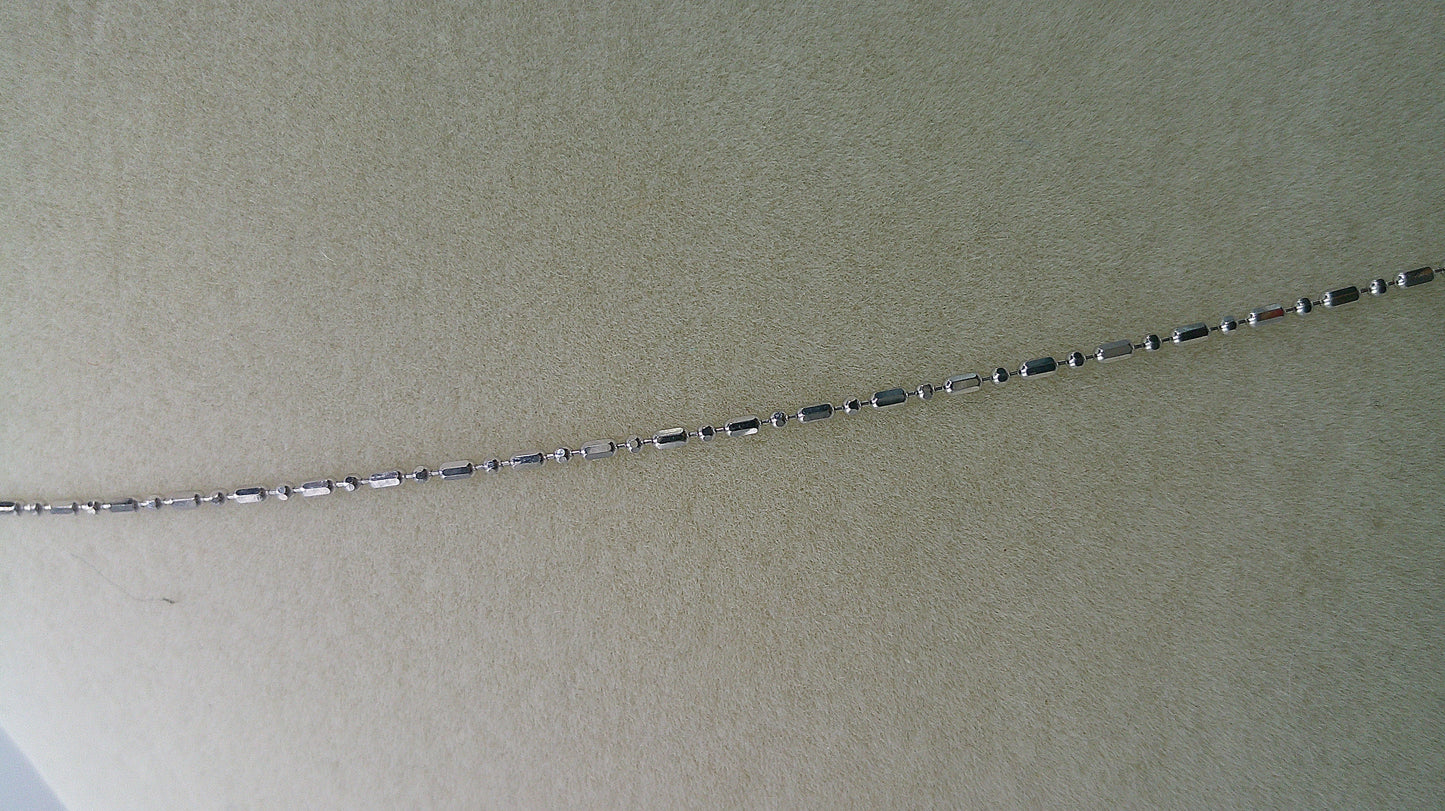 14k white gold chain | thin bead chain | 18 inches