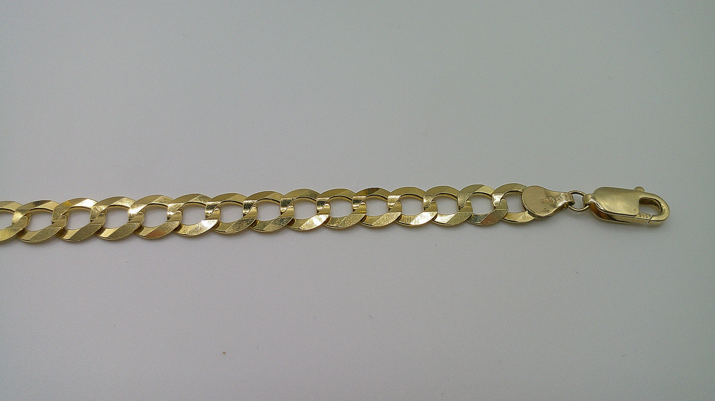 14k yellow gold flat Cuban link bracelet | 8.5 inches