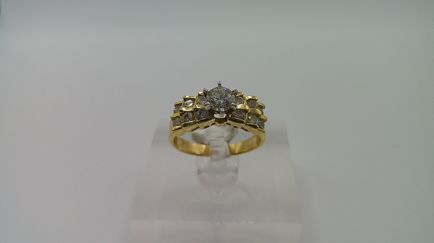 14k yellow gold Diamond engagement ring | 1.0 carat | size 7