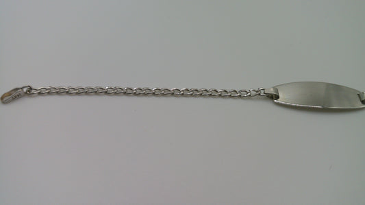 14k white gold baby bracelet | ID bracelet | Flat curb link bracelet