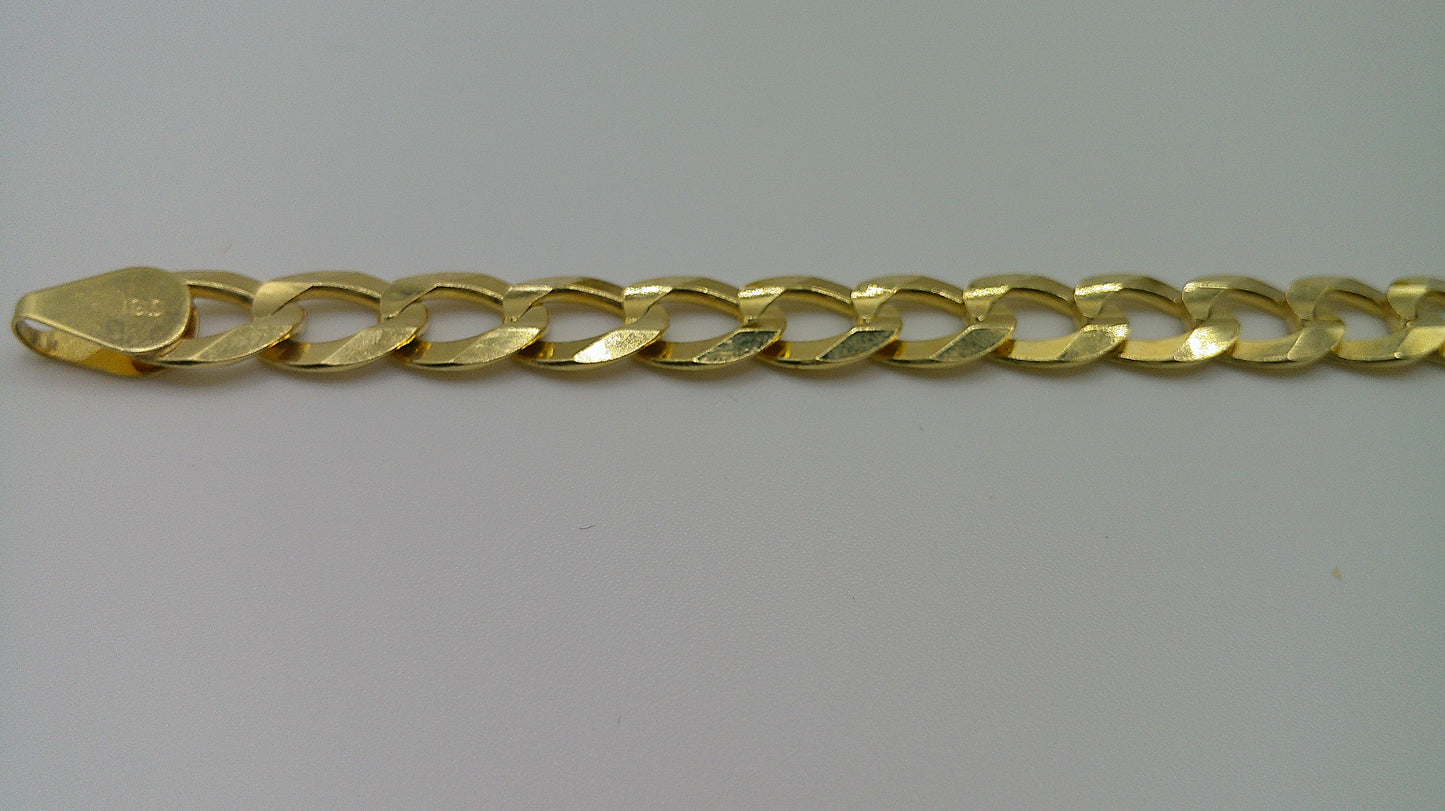 14k yellow gold flat Cuban link bracelet | 8 inches