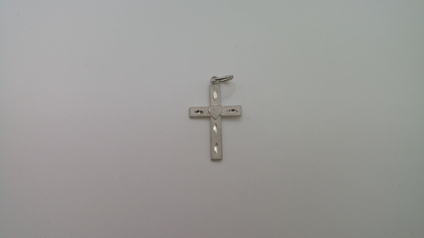 14k white gold cross pendant | crucifix | 1.0g
