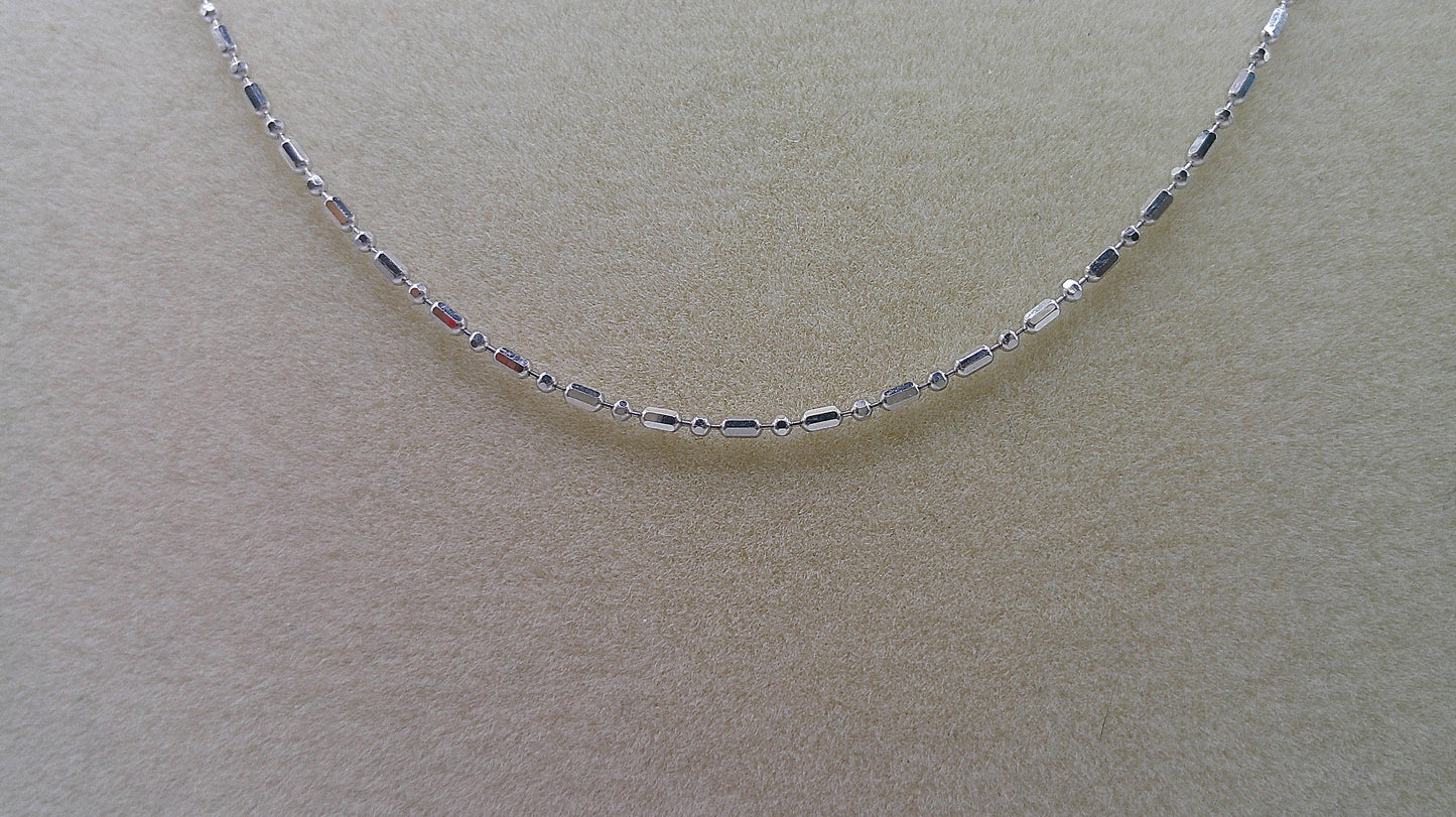 14k white gold chain | thin bead chain | 18 inches